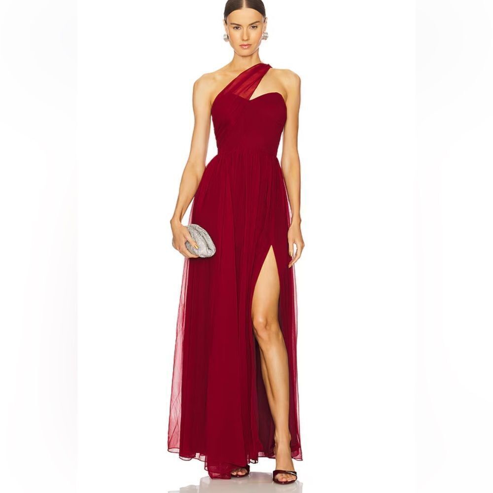 Yaura Imade Dress Wine Red Chiffon Gown Maxi Dress Revolve Nwt Us 4 — image 2 of 8